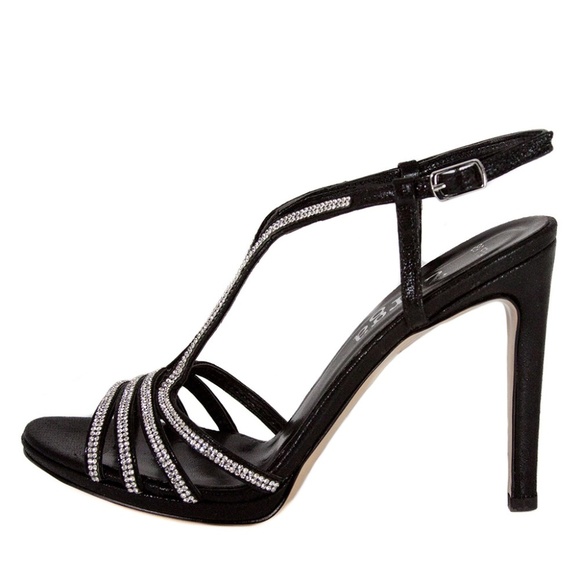 BUSE Rich Black Crystal Rhinestone Handmade Heels - Picture 2 of 5